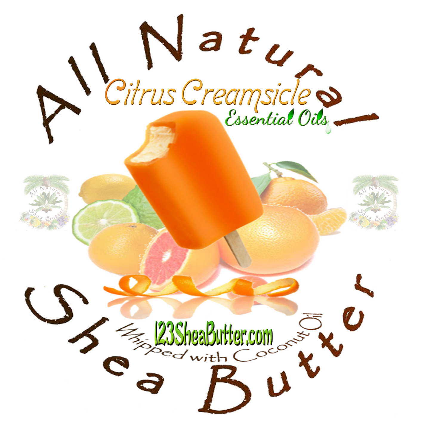 Citrus Creamsicle Shea butter top label