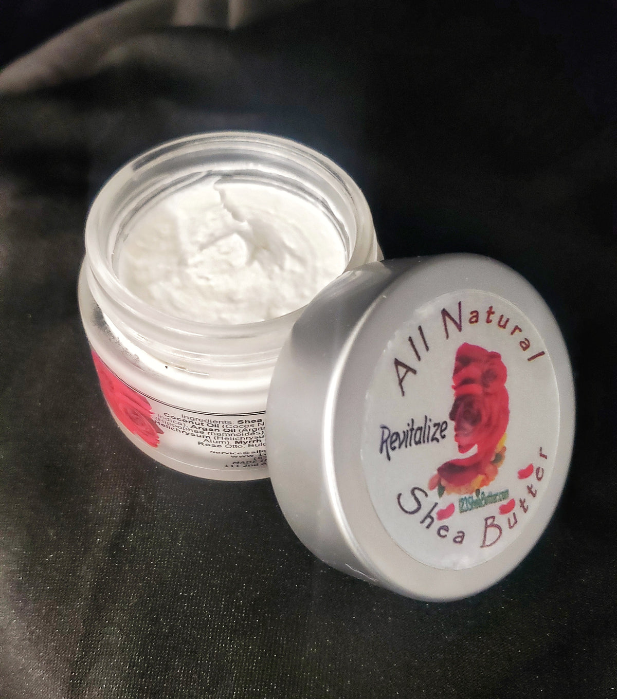 Rose Revitalize Shea Butter Face Cream .8oz Glass Jar