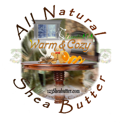 Warm and Cozy Shea butter top label